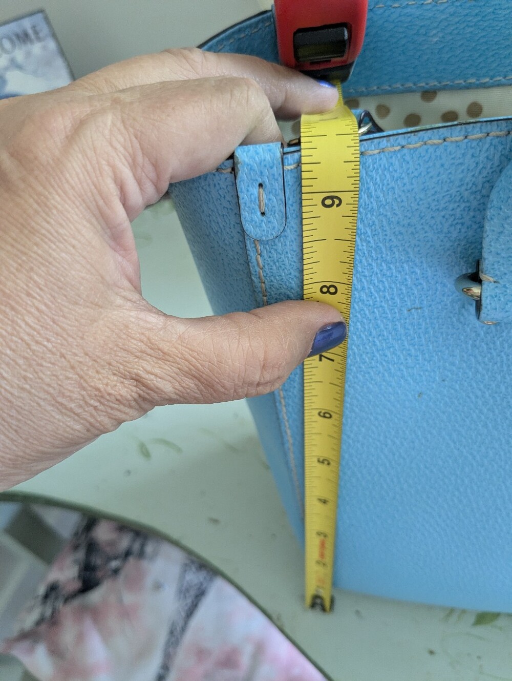 kate spade Sky Blue Pebbled Leather Tote - Picture 10 of 10